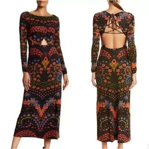 Free People Far Out Black Combo Maxi Dress